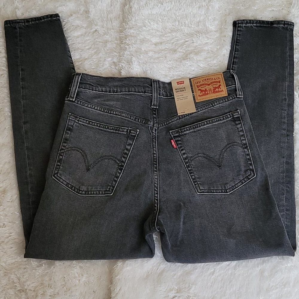 Levi's Button Fly Wedgie Skinny Denim Jeans - Picture 9 of 12